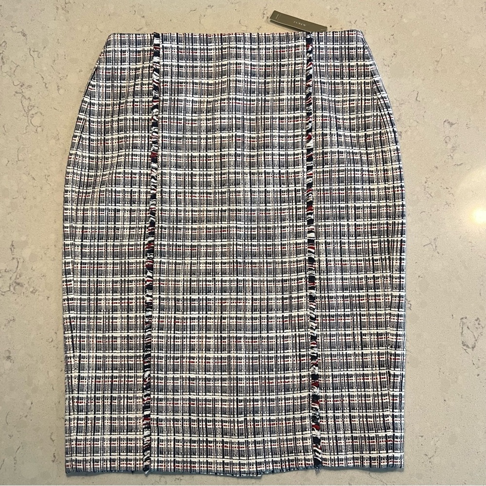J. Crew Pencil Skirt - Navy/Maroon/White - size 8 - NWT